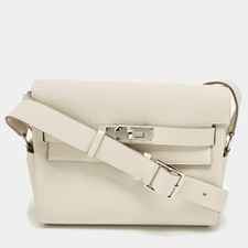 Sac messager en cuir Craie